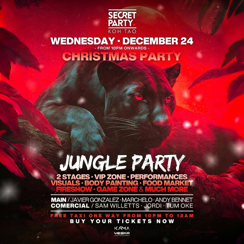 SECRET JUNGLE KOH TAO PARTY - 24 DECEMBER