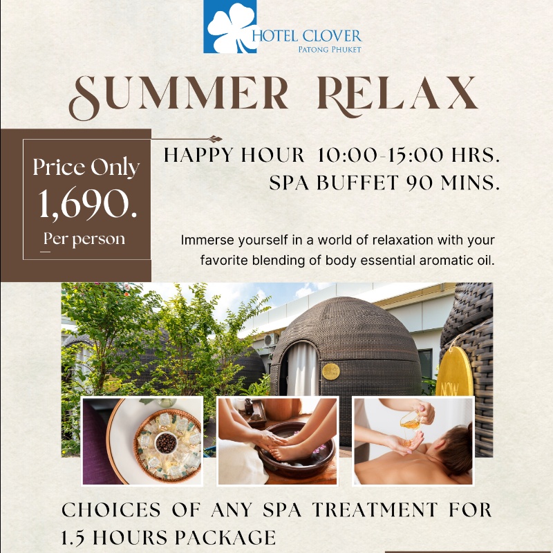 Summer Relax Spa Buffet at Hotel Clover Patong Phuket