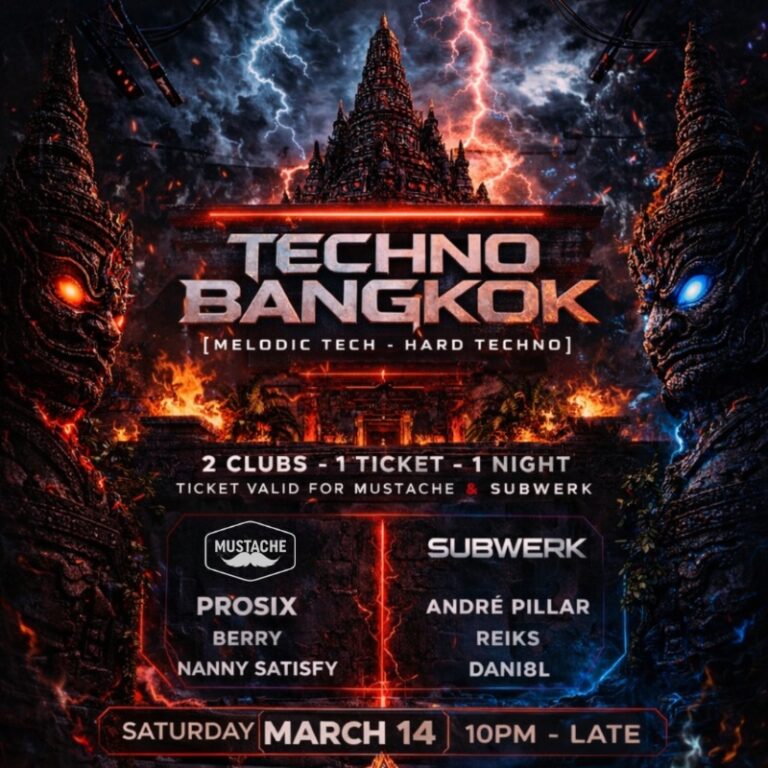 MUSTACHE X SUWERK - 1 TICKET - 2 VENUES - MELODIC TECH - TECHNO - HARD TECHNO