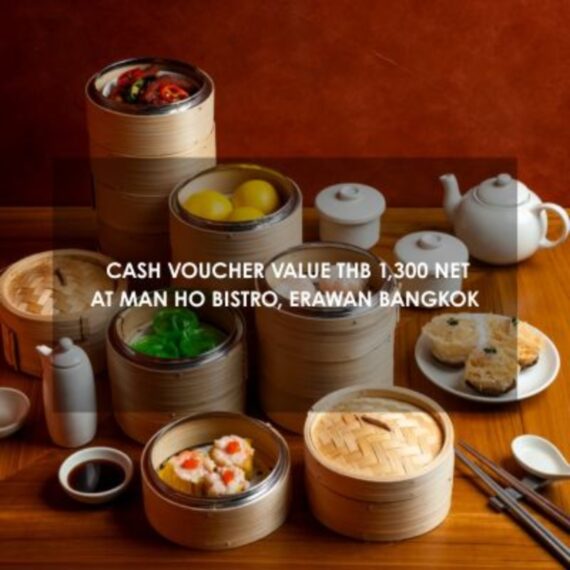 Cash voucher valued THB 1,300 Net at Man Ho Bistro, Erawan Bangkok