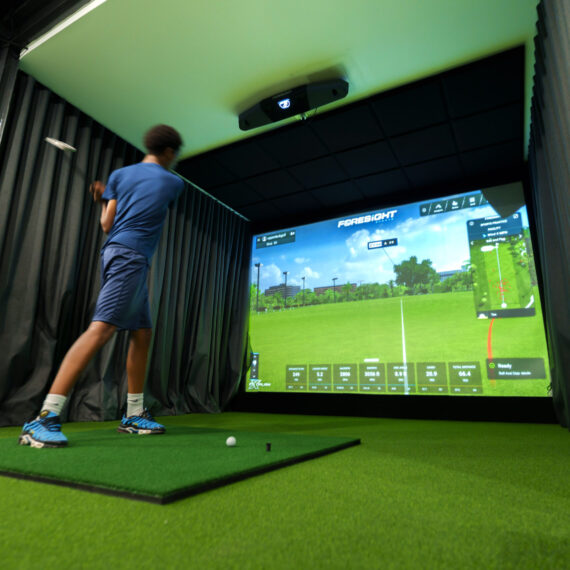 Golf bays by The Upper Deck Sports Bar