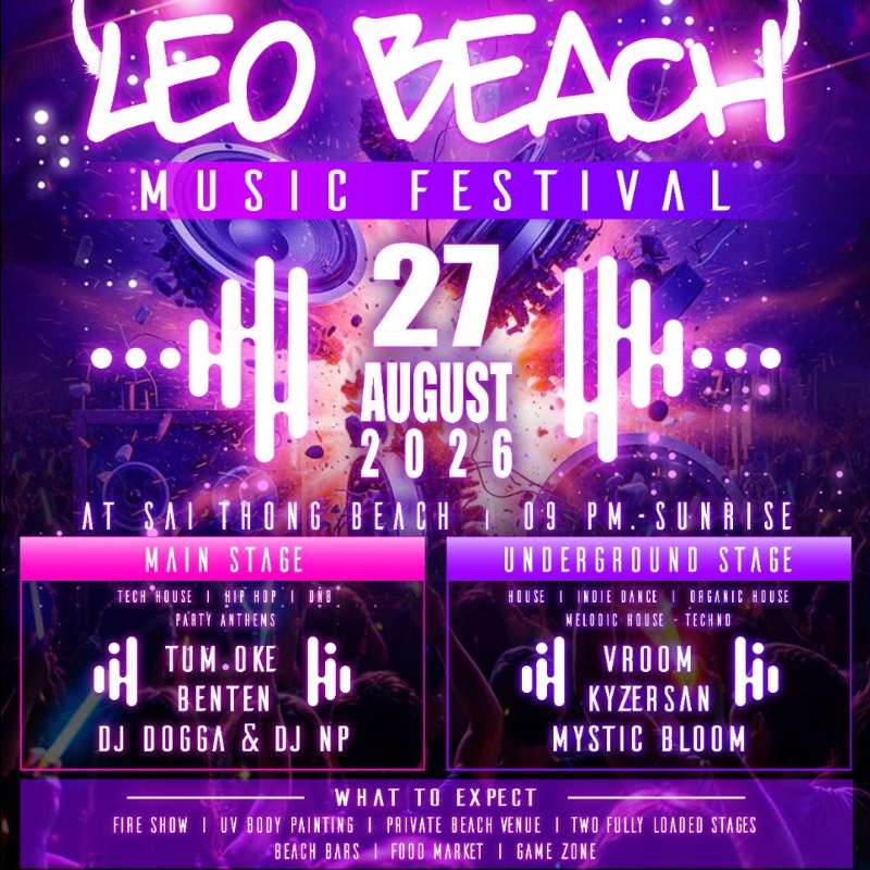 Leo Beach Music Festival 27th August 2026