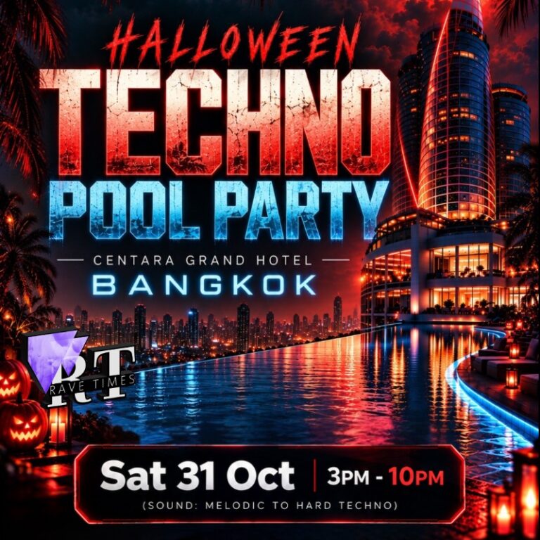 Halloween Techno Pool Party | Centara Grand at Central World, by Rave Times